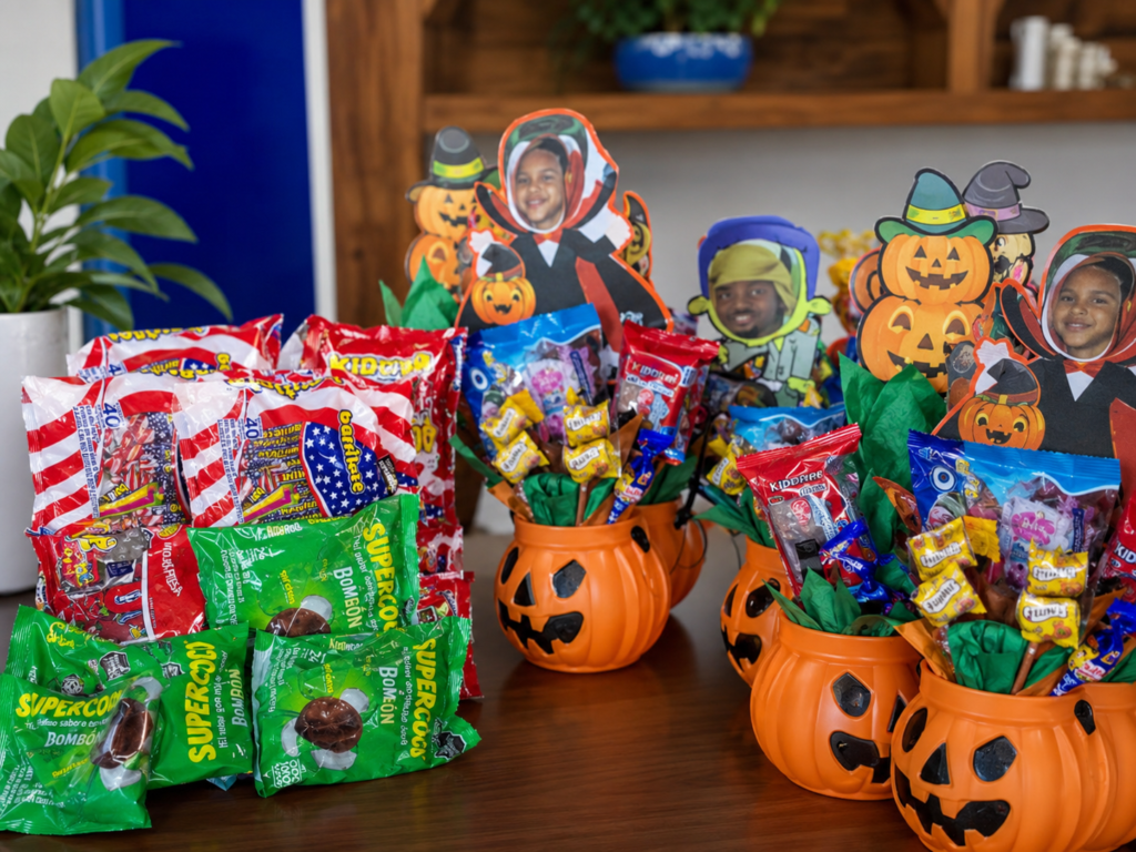 Dulces y presentes preparados por E.C.A.A.F. E.S.P. para la celebración de Halloween