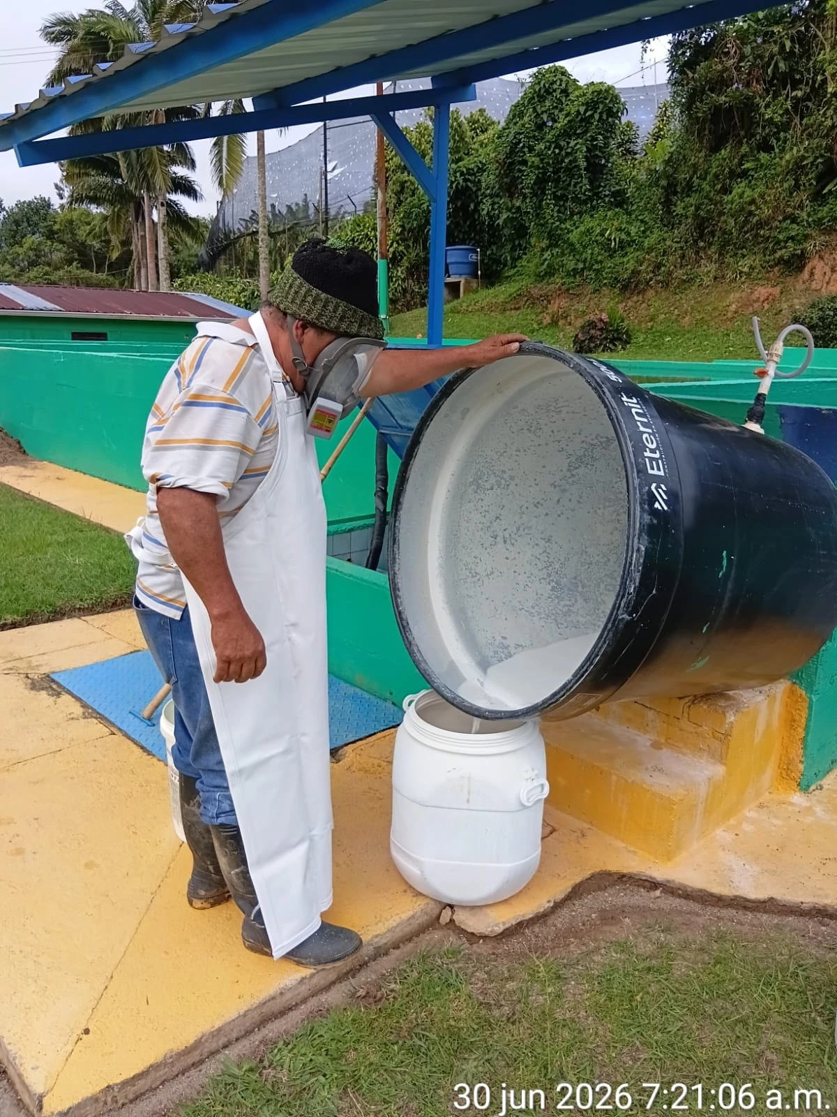 Operación interna del sistema de tratamiento de agua en la planta de Felidia.